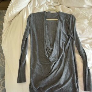 Cowl neck long sweater